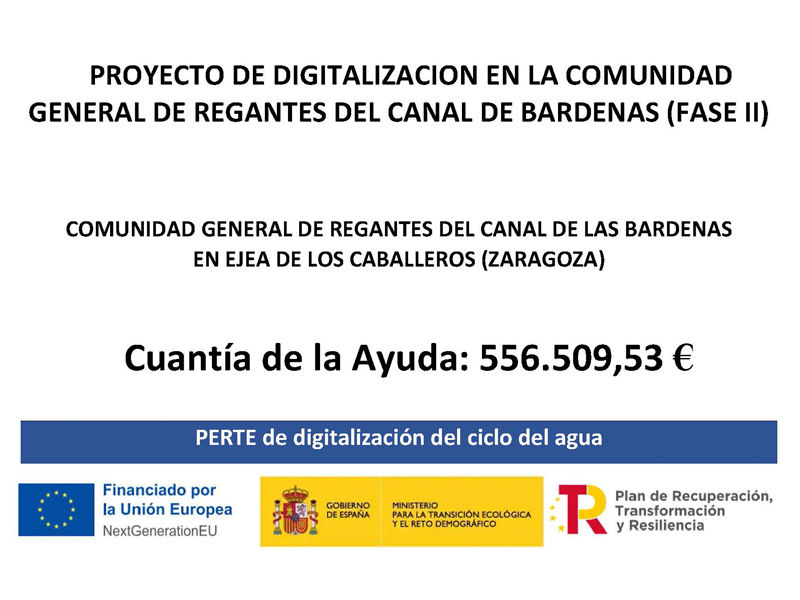 Proyecto de digitalización en la Comunidad General de Regantes del Canal de Bardenas (Fase II)